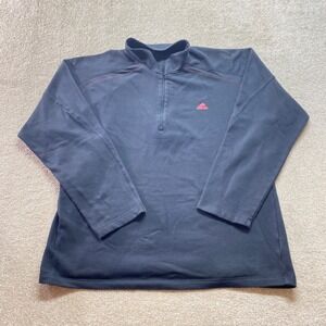 Adidas Fleece ClimaCOOL Mens 2XL Black Quarter Zip Long Sleeve Pullover